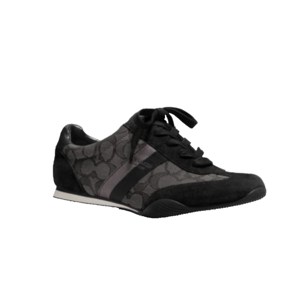 Coach Signature Kelson Black Suede Shoes Sneakers Size 8.5 B - Picture 1 of 14